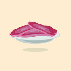 Vector image of fried meat