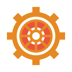 Obraz premium orange gear cog machine
