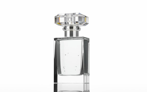 30-50 ml. Perfume container, clear glass sprayer dispenser bottle. Nice geometric clear plastic cover style. filled with super clear liquid.