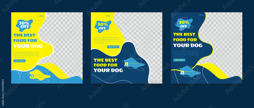 Poster dog food social media post template