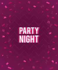 party night banner with confetti