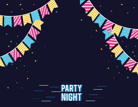 party night banner with garlands