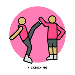 Martial Arts Sport Icon Symbol. Kickboxing Training Logo Vector