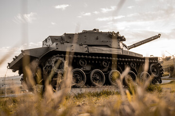 Fototapeta premium Editoral picture of a war tank of the Brazilian Army Non-Commissioned Officer Academy (NCO Academy) exposed in na outdoor museum in Brazil.