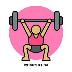 Weightlifting Sport Icon Symbol. Lifting Training Vector Illustration