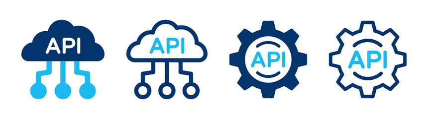 Cloud API icon set. Application Programming Interface banner vector illustration. Software development concept.