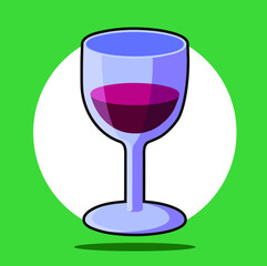 Ilustración vectorial Copa de cristal con vino