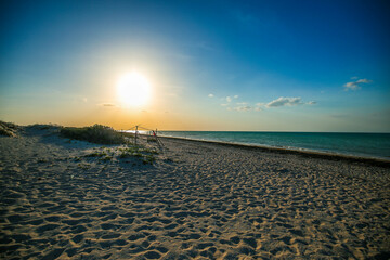 Cabaña, Sunset waves in beach Yucatan America Mexico, arena, mar, sagas, oleaje