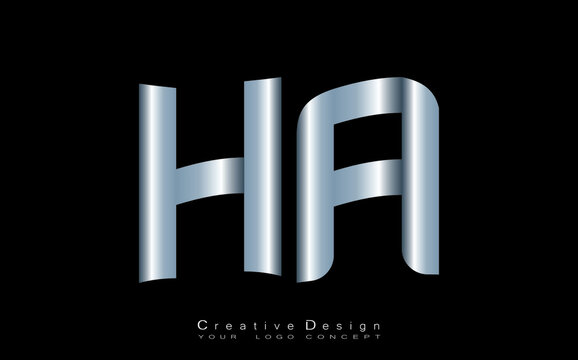 HA letter logo design template vector