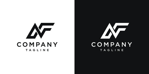 Creative Letter NF Monogram Logo Design Icon Template White and Black Background