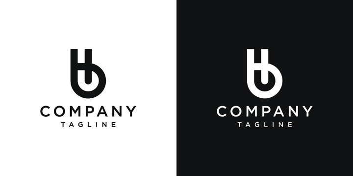 Creative Letter Hb Monogram Logo Design Icon Template White and Black Background