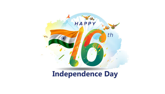 India independence day or 76 years of indian freedom celebration with tricolor flag