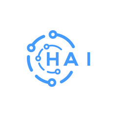 HAI technology letter logo design on white  background. HAI creative initials technology letter logo concept. HAI technology letter design.
