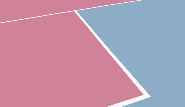 colorful basketball lines on an outdoor court