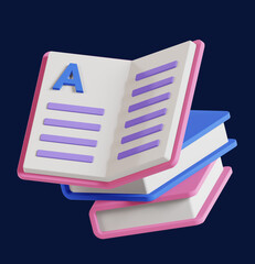 Books 3D Icon Illustration