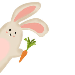 Hand-drawn illustration of a cute rabbit, bunny vector