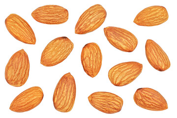 Almond nuts. Isolated white background. with clipping path.