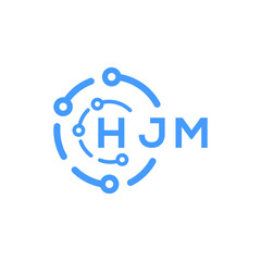 HJM technology letter logo design on white   background. HJM creative initials technology letter logo concept. HJM technology letter design.
