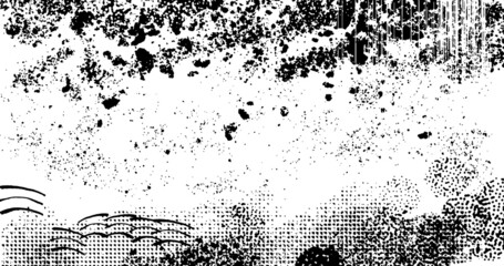 vector illustration of abstract grunge halftone black and white distressed background