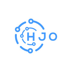HJO technology letter logo design on white   background. HJO creative initials technology letter logo concept. HJO technology letter design.
