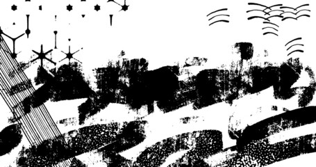 Obraz premium vector illustration of abstract grunge halftone black and white distressed textured background