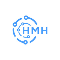HMH technology letter logo design on white  background. HMH creative initials technology letter logo concept. HMH technology letter design.
