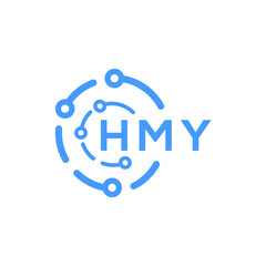 HMY technology letter logo design on white  background. HMY creative initials technology letter logo concept. HMY technology letter design.
