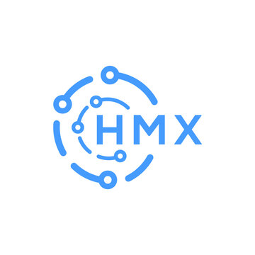 HMX technology letter logo design on white  background. HMX creative initials technology letter logo concept. HMX technology letter design.
