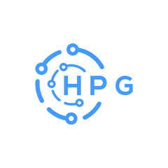 HPG technology letter logo design on white  background. HPG creative initials technology letter logo concept. HPG technology letter design.
