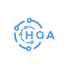 HQA technology letter logo design on white  background. HQA creative initials technology letter logo concept. HQA technology letter design.
