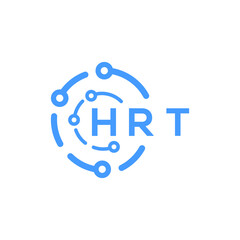 HRT technology letter logo design on white  background. HRT creative initials technology letter logo concept. HRT technology letter design.