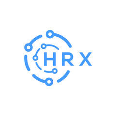 HRX technology letter logo design on white  background. HRX creative initials technology letter logo concept. HRX technology letter design.