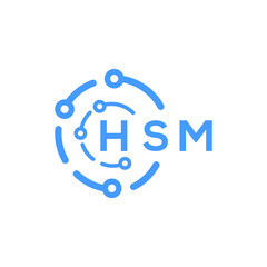 HSM technology letter logo design on white  background. HSM creative initials technology letter logo concept. HSM technology letter design.