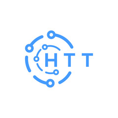 HTT technology letter logo design on white  background. HTT creative initials technology letter logo concept. HTT technology letter design.