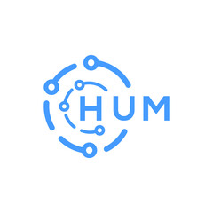 HUM technology letter logo design on white  background. HUM creative initials technology letter logo concept. HUM technology letter design.