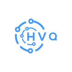 HVQ technology letter logo design on white  background. HVQ creative initials technology letter logo concept. HVQ technology letter design.
