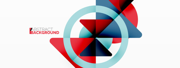 Fototapeta premium Creative geometric wallpaper. Minimal abstract background. Triangles and circles composition vector illustration for wallpaper banner background or landing page