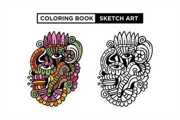 Vector design coloring book sketch art