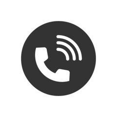 Handset related glyph vector icon. Contact us. Telephone, communication. Vector illustration. Phone icon. Telephone symbol. Phone on white background. Vector illustration.