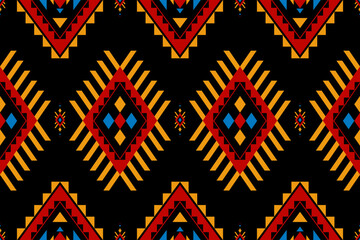 Geometric ethnic oriental seamless pattern traditional. Design for background, wallpaper, vector illustration, fabric, clothing, carpet, textile, batik, embroidery.