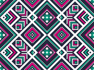 Aztec ethnic pattern art. Geometric seamless pattern in tribal. Design for background, wallpaper, vector illustration, fabric, clothing, carpet, textile, batik, embroidery.