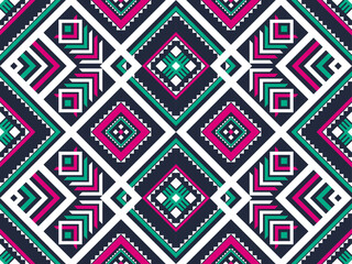 Aztec ethnic pattern art. Geometric seamless pattern in tribal. Design for background, wallpaper, vector illustration, fabric, clothing, carpet, textile, batik, embroidery.