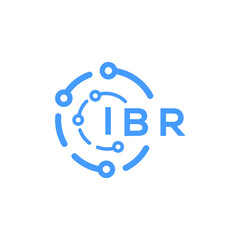 IBR technology letter logo design on white  background. IBR creative initials technology letter logo concept. IBR technology letter design.
