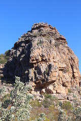 Large, rock formation close up, South Africa, Cape town