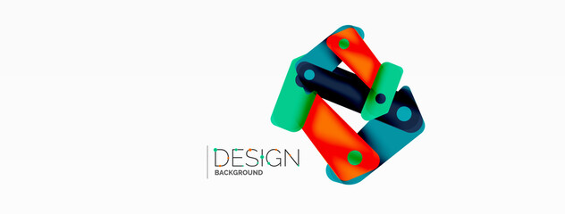 Tech minimal geometric wallpaper. Creative abstract background. Ribbon style stripes vector illustration for wallpaper banner background or landing page