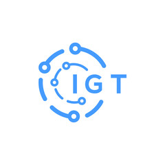 IGT technology letter logo design on white  background. IGT creative initials technology letter logo concept. IGT technology letter design.
