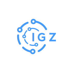 Obraz premium IGZ technology letter logo design on white background. IGZ creative initials technology letter logo concept. IGZ technology letter design. 