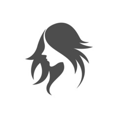 Female beauty hair logo illustration