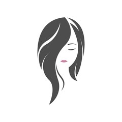 Female beauty hair logo illustration