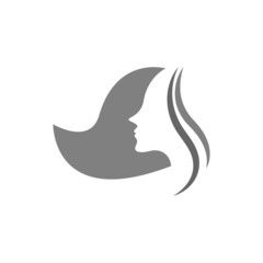 Female beauty hair logo illustration